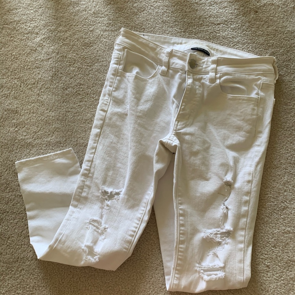 American eagle, white, cropped jeggings